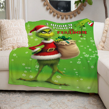 Плед з Новим роком і Різдвом, плюш Мінкі