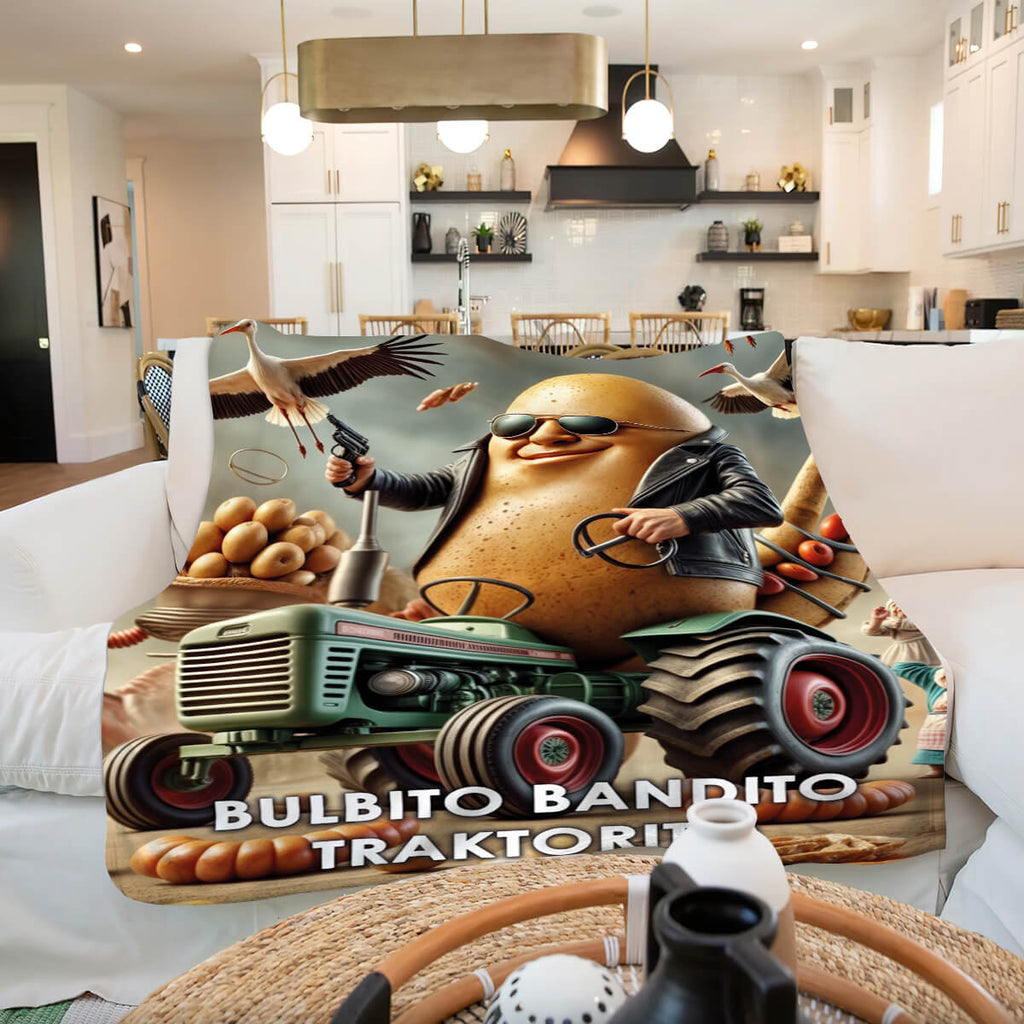 Bulbito bandito traktorito Бульбіто бандіто тракторіто суперм’який плед італійські тварини [L723]