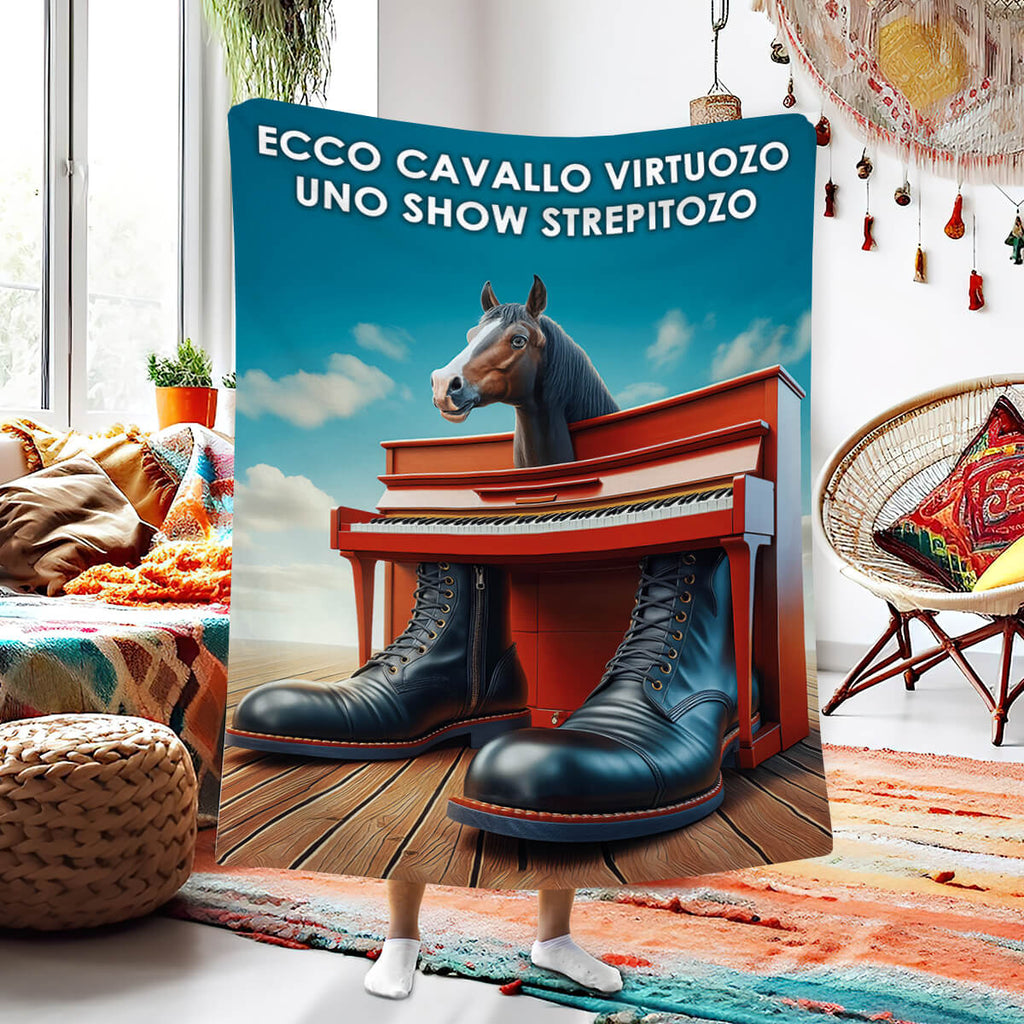 Ecco cavallo virtuozo uno show strepitozo суперм’який плед Italian Brainrot італійські тварини [L716]