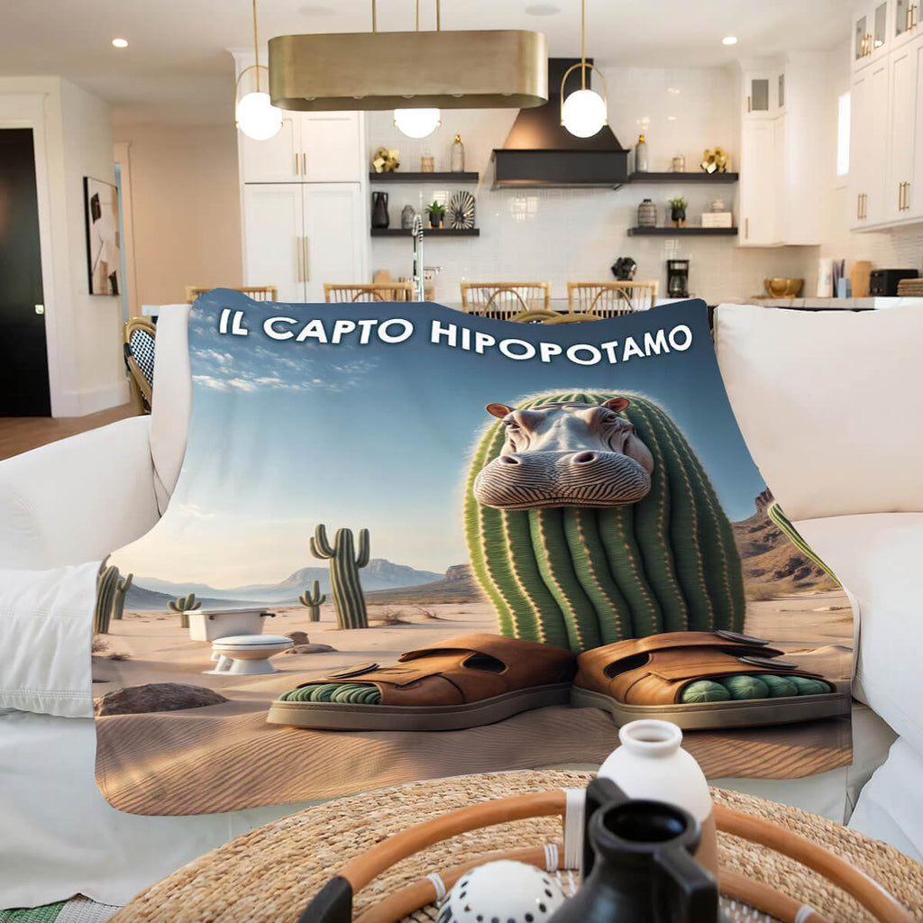 Іль капто гіпопотамо Il capto hipopotamo суперм’який плед італійські тварини Italian Brainrot [L728]