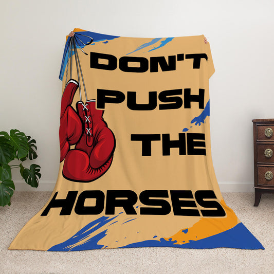Велсофт плед Don't Push the Horses із боксерськими рукавичками