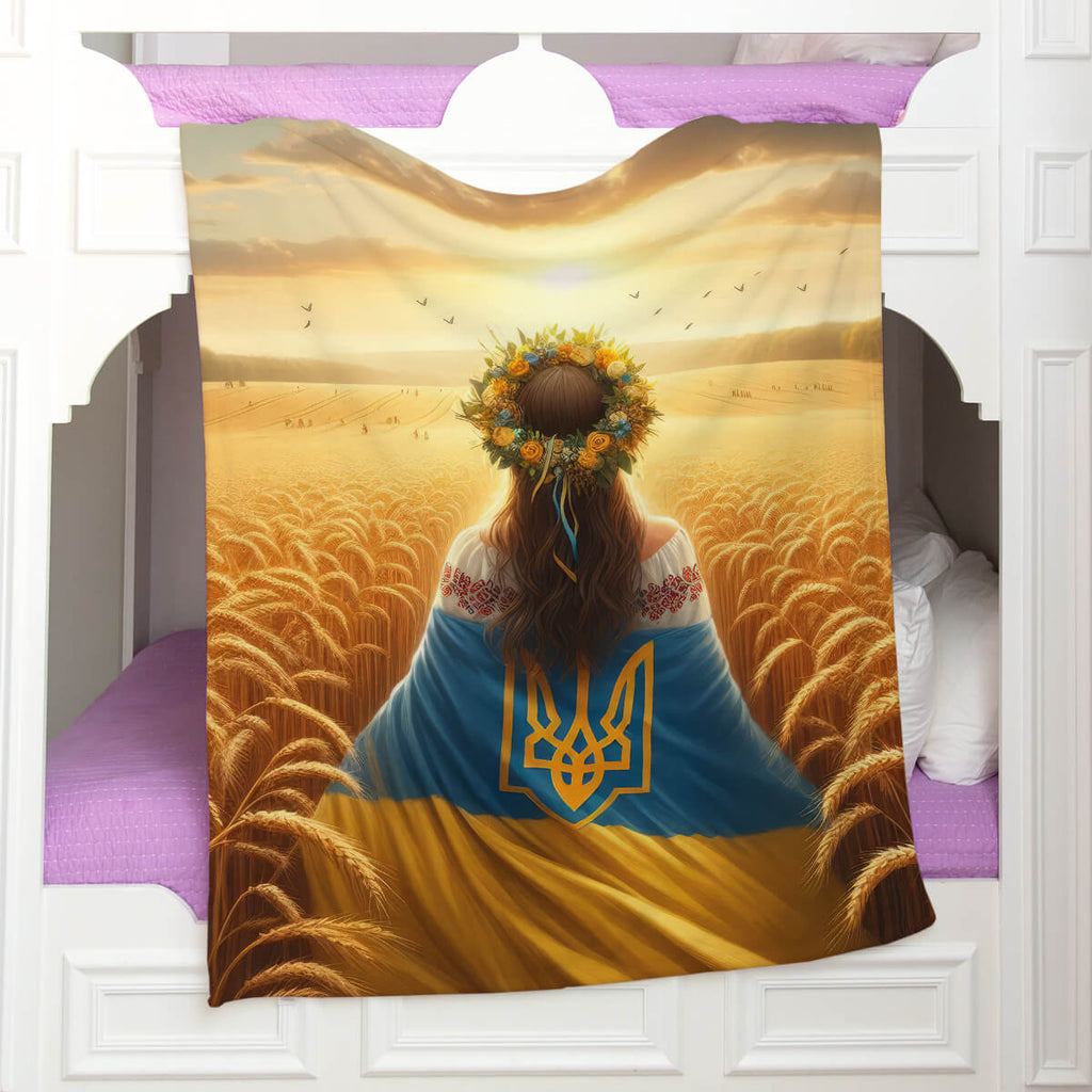 Персоналізований плед з малюнком Україна, подарунок воїну [163]