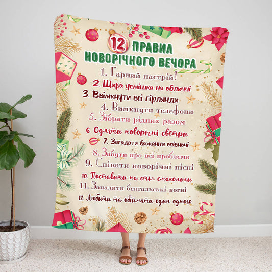 Новорічний подарунковий плед для всієї родини, текст ваш [305]