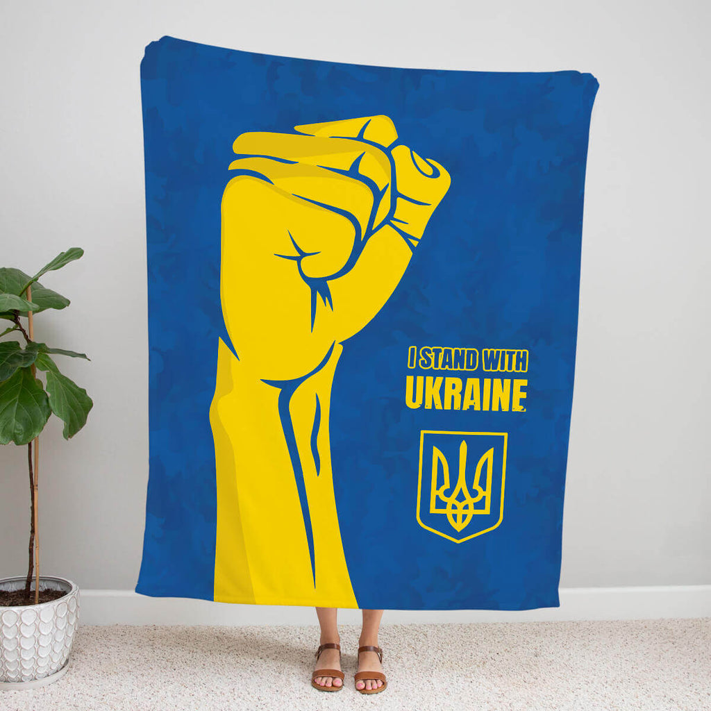 Printed personalized blanket I Stand With Ukraine [163]