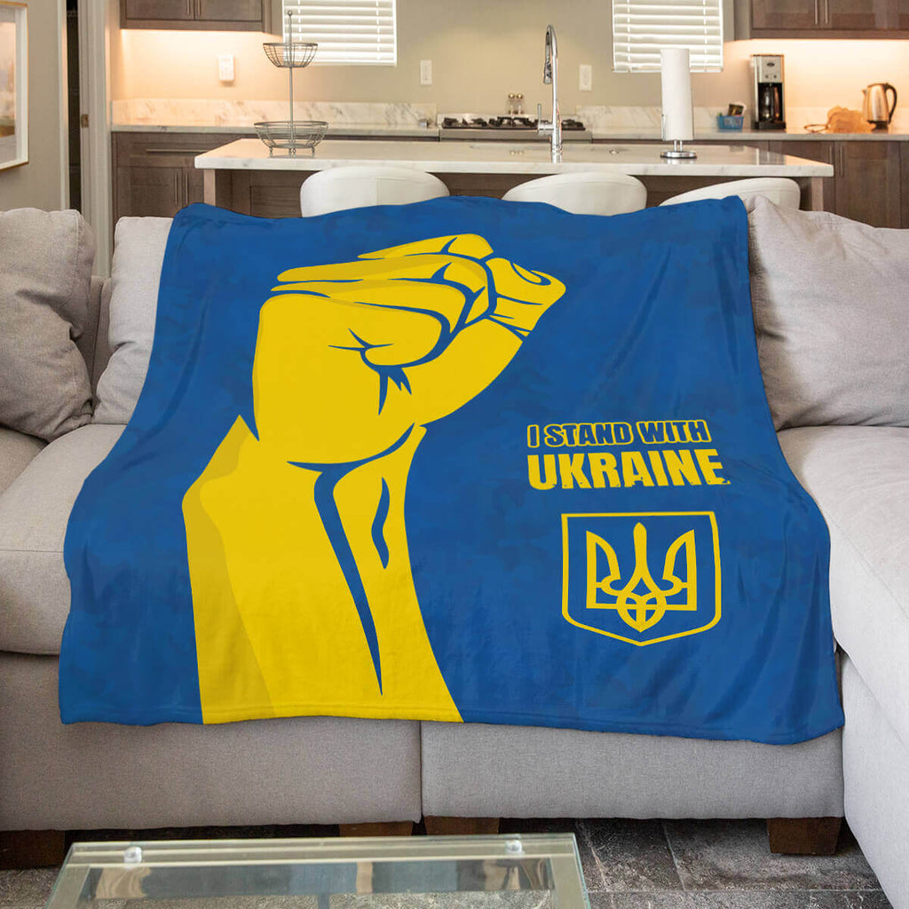 Printed personalized blanket I Stand With Ukraine [163]